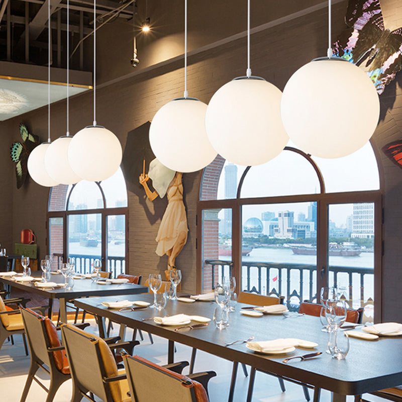 Moderna sfera di design minimalista lampada sospesa Opal Glass Glass Glass 1 Luce Light Light