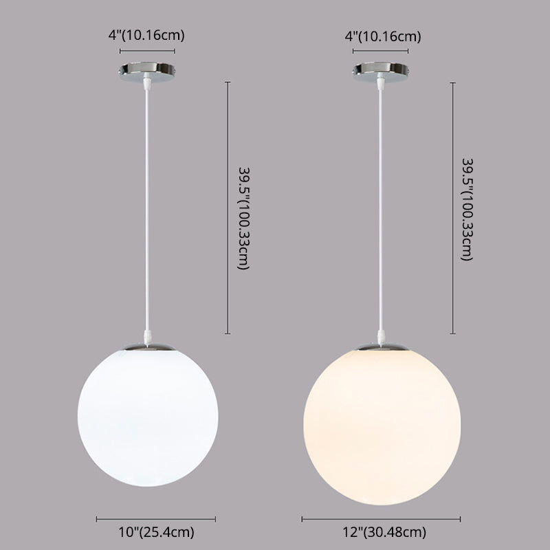 Moderna sfera di design minimalista lampada sospesa Opal Glass Glass Glass 1 Luce Light Light