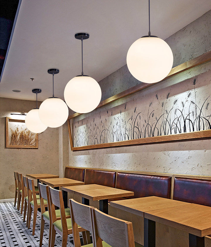 Moderna sfera di design minimalista lampada sospesa Opal Glass Glass Glass 1 Luce Light Light