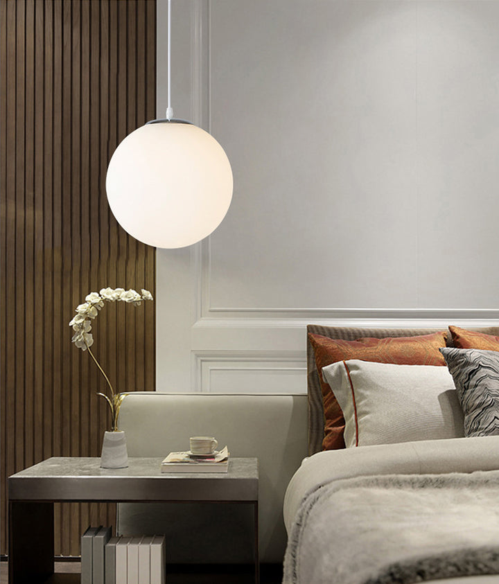 Moderna sfera di design minimalista lampada sospesa Opal Glass Glass Glass 1 Luce Light Light