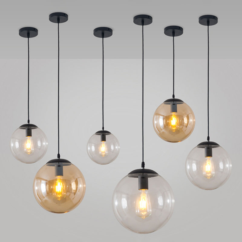 Vetro trasparente sferico minimalista contemporaneo 1 piede chiara 1 piega per il soffitto appeso per tavolo da pranzo