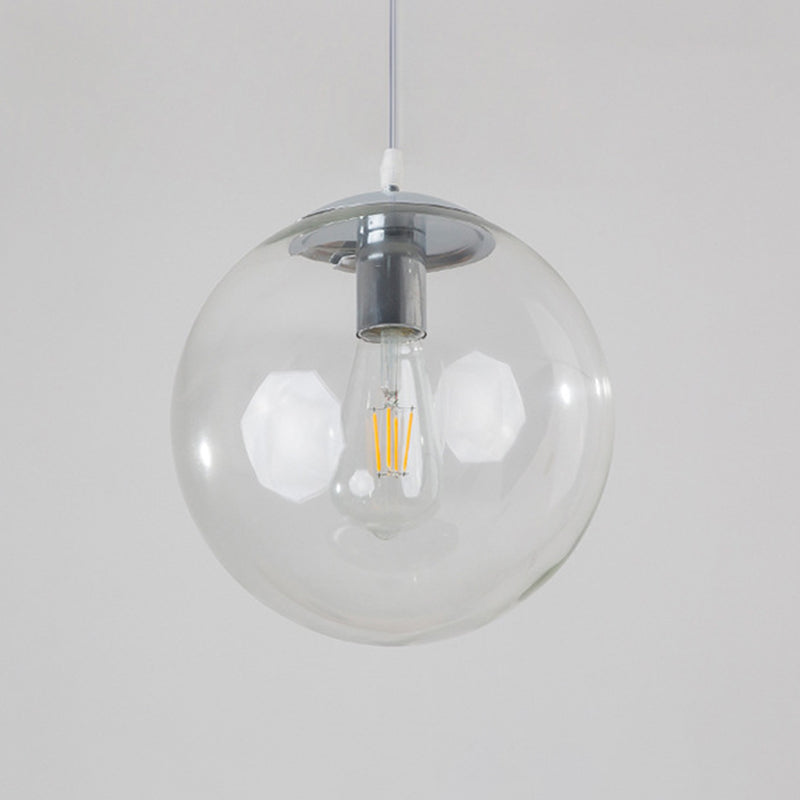Vetro trasparente sferico minimalista contemporaneo 1 piede chiara 1 piega per il soffitto appeso per tavolo da pranzo