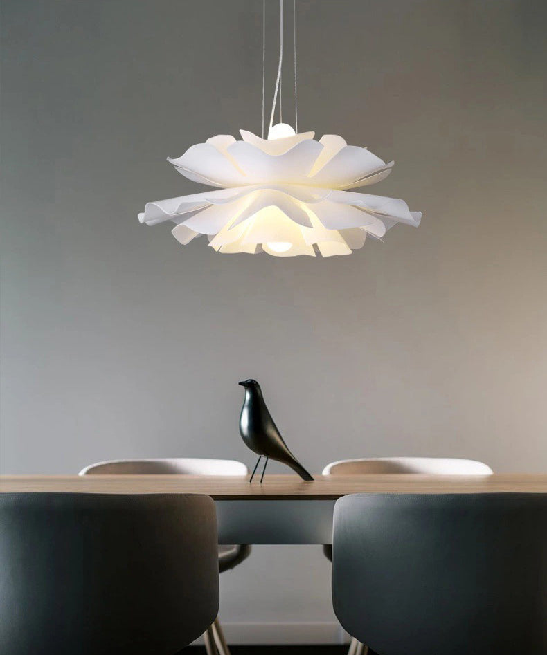 Modern Minimalist Style Blossoming Flower Hanging Pendant Lights Metal 2 Lights Pendant Light for Living Room