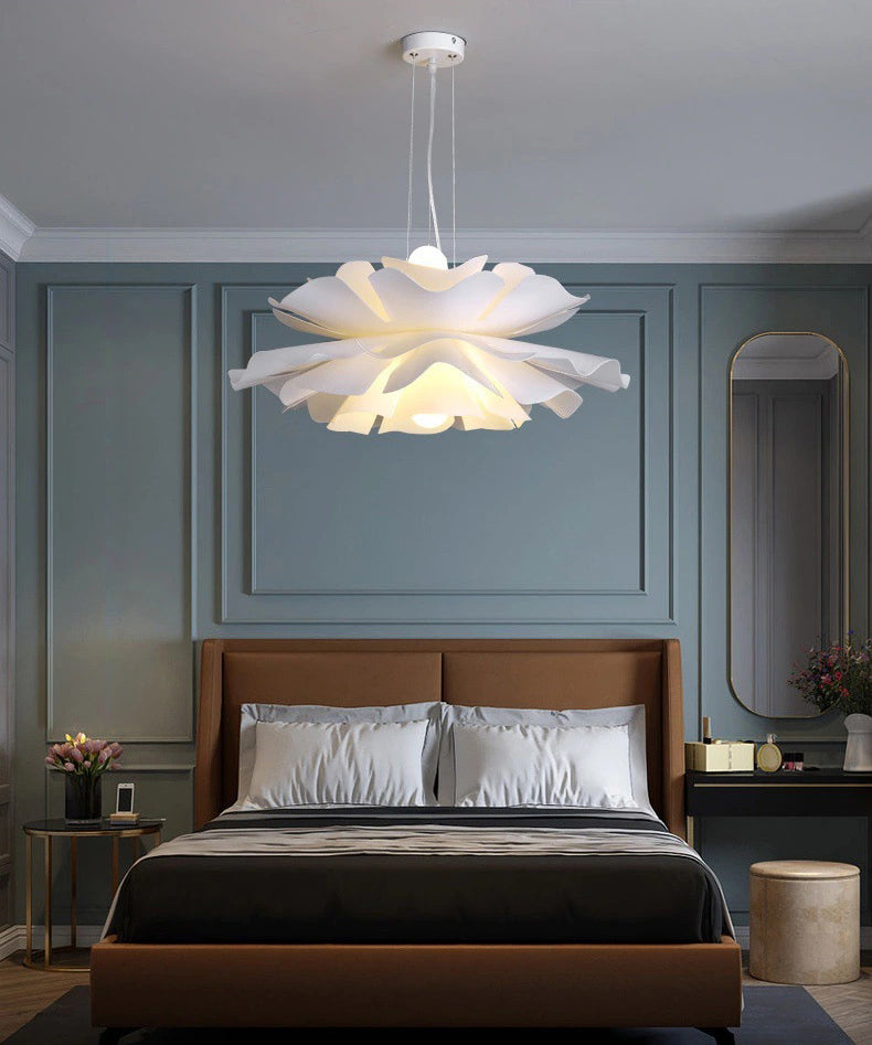 Modern Minimalist Style Blossoming Flower Hanging Pendant Lights Metal 2 Lights Pendant Light for Living Room
