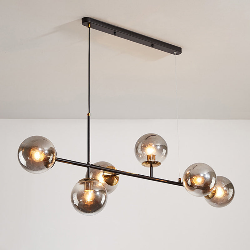 Luces de lámpara de araña de la isla de estilo minimalista moderno Vaso 6 luces de la isla de 6 luces para comedor