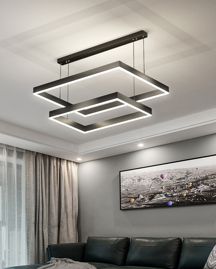 Iluminación de colgante estructurado negro mate lámpara de led metal para sala de estar para sala de estar