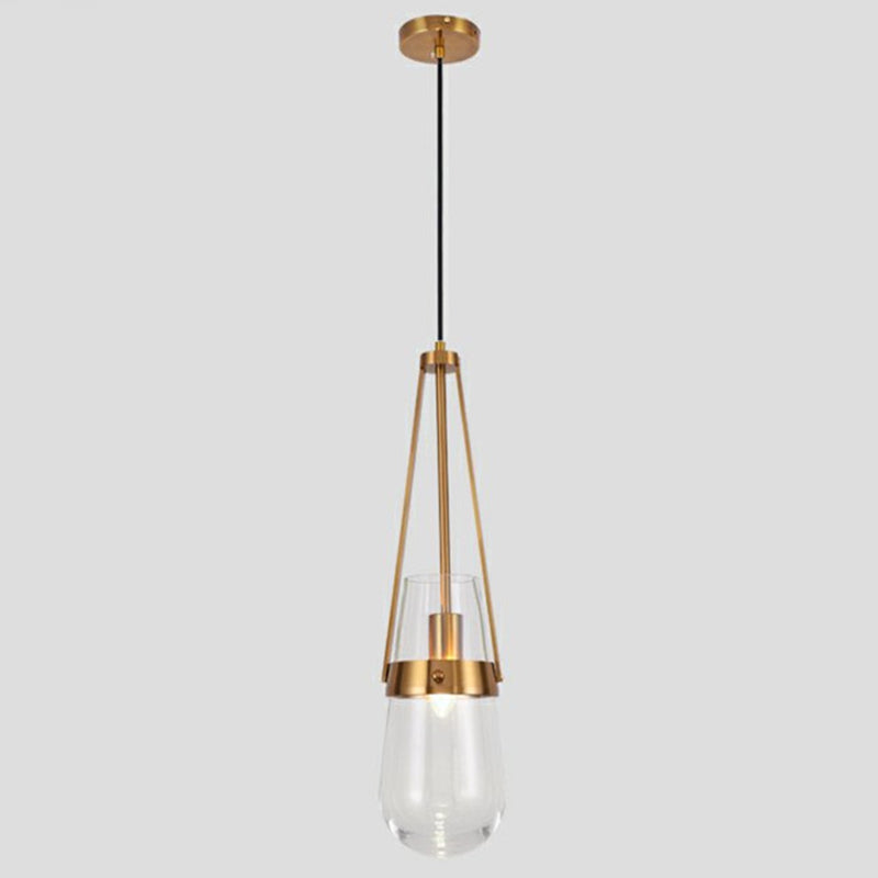 1-Light Contemporary Style Teardrop Shape Pendant Lighting