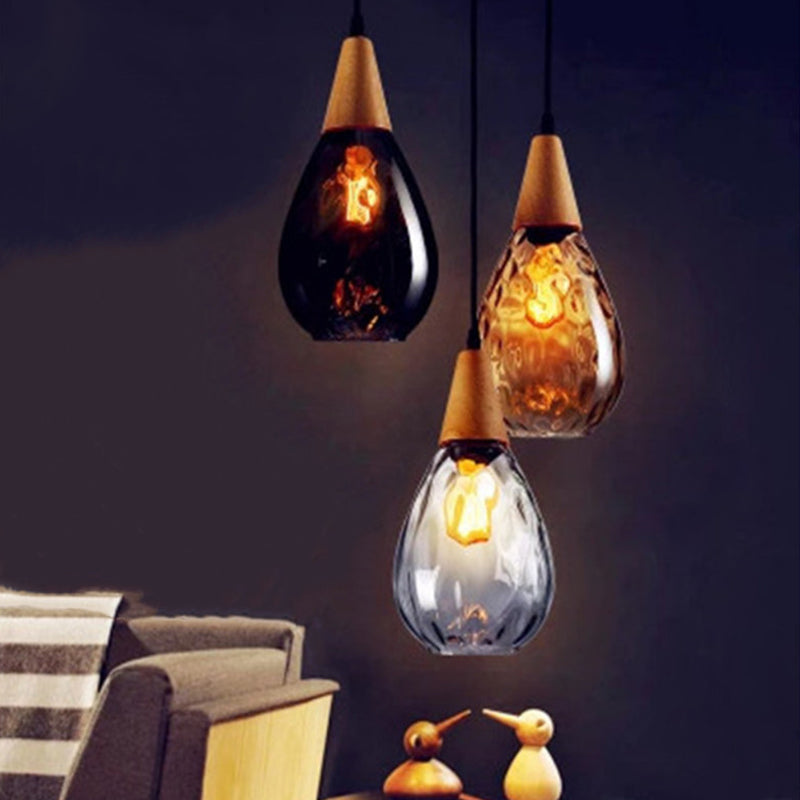 1-Licht moderne Tränendecke mit Glasschatten