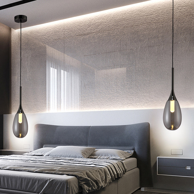 1-Licht moderne Tränendecke mit Glasschatten