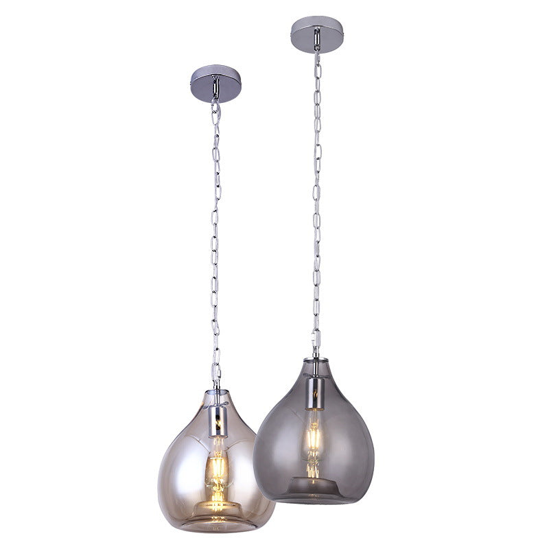 1-Light Contemporary Style Teardrop Shape Pendant Lighting
