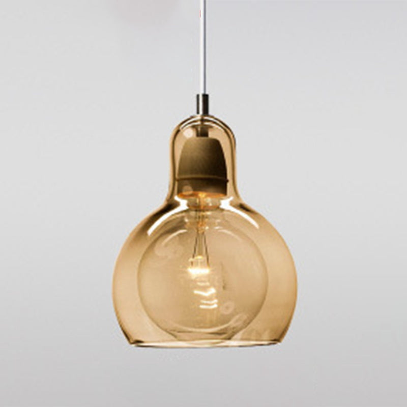 Modern Teardrop Ceiling Light with Clear Glass Shade Single Pendant Lighting