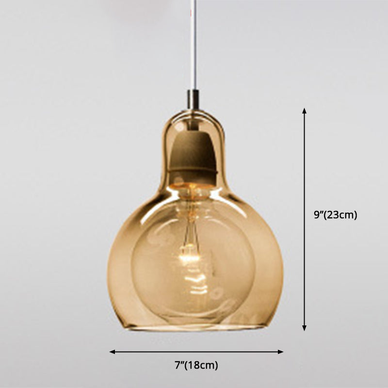Modern Teardrop Ceiling Light with Clear Glass Shade Single Pendant Lighting