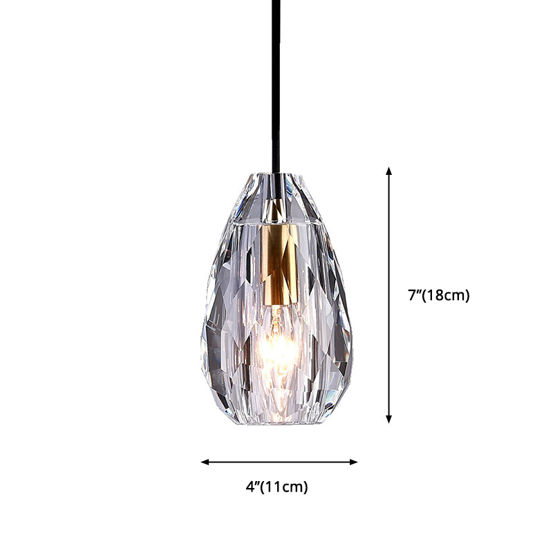 1-Licht moderne Tränendecke mit Glasschatten