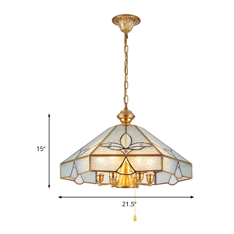 7 bollen kegel hanger licht koloniaal helder geplaatste glazen kroonluchter lamp voor slaapkamer