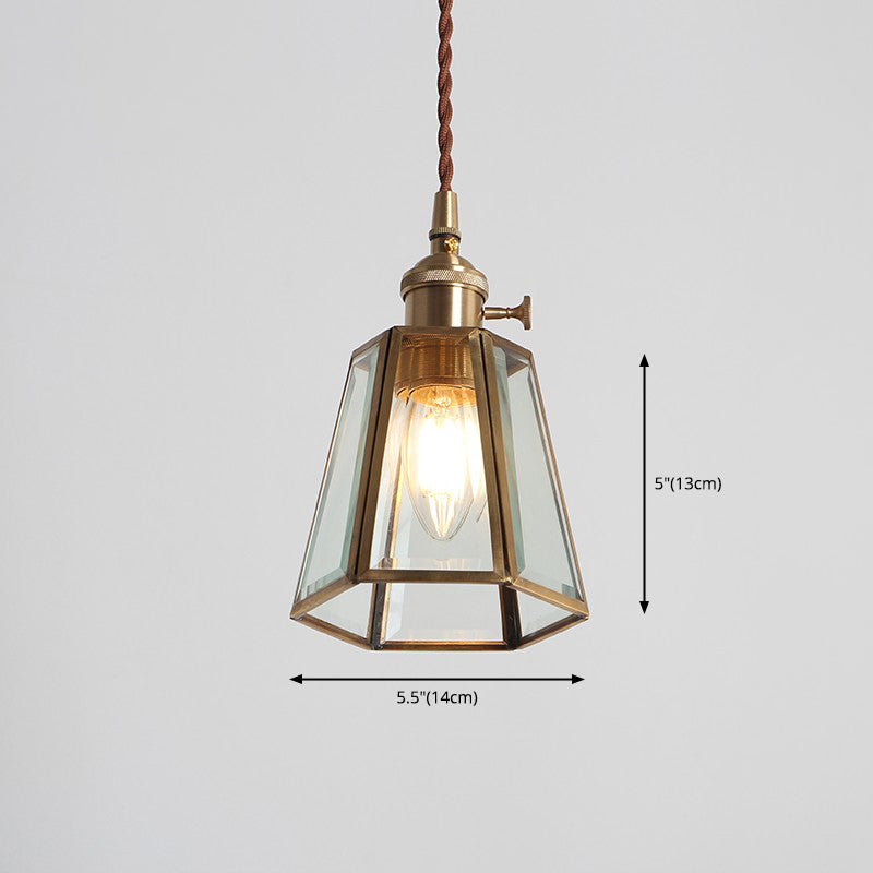 Iluminación colgante geométrica moderna y contemporánea Luz de techo de metal de latón pulido para sala de estar