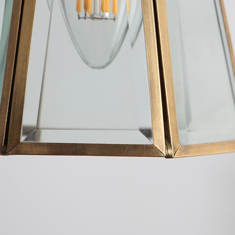 Iluminación colgante geométrica moderna y contemporánea Luz de techo de metal de latón pulido para sala de estar