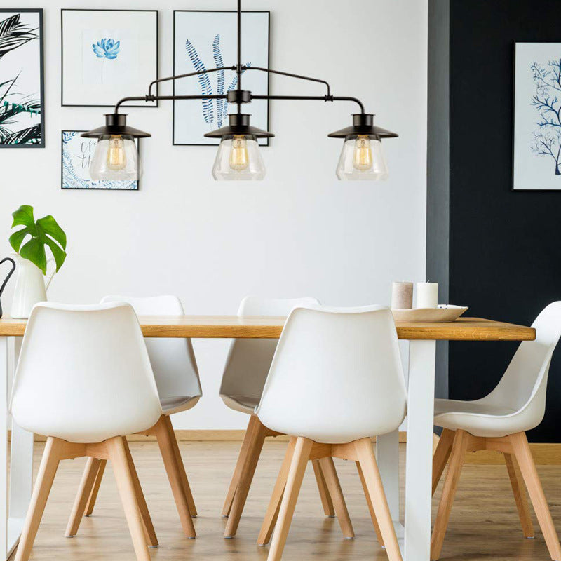 Diseño moderno de iluminación de la isla negra de 3 luces para el comedor