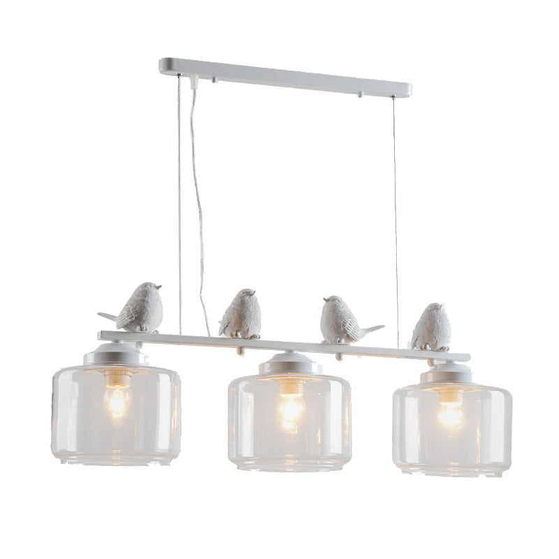 Modern 3-licht wit eilandverlichtingsontwerp voor eetkamer