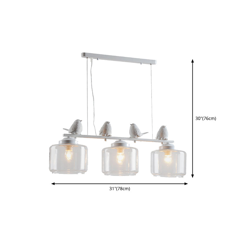 Modern 3-licht wit eilandverlichtingsontwerp voor eetkamer