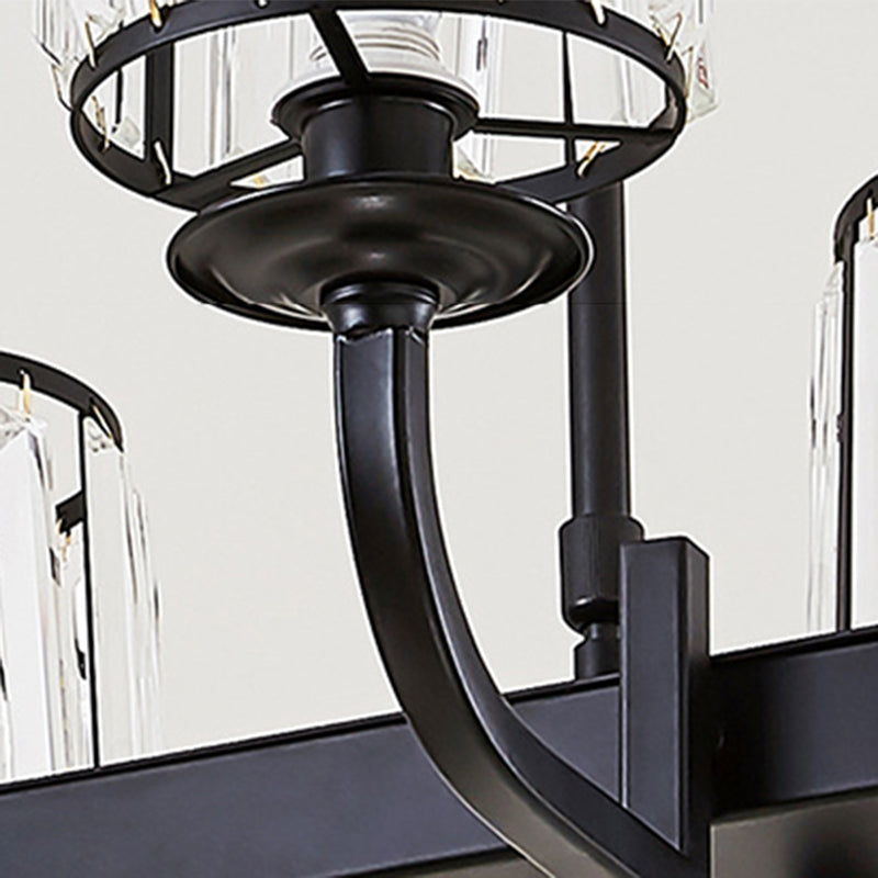 Vidrio de cilindro moderno Iluminación de la isla de cocina de 6 luces luces de techo colgante simples