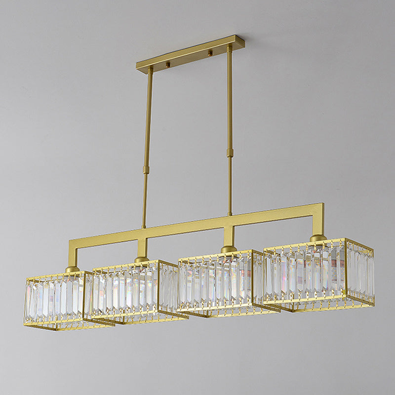 Modern Black/Golden Kitchen Island Lighting Rectangle Pendant Ceiling Lights