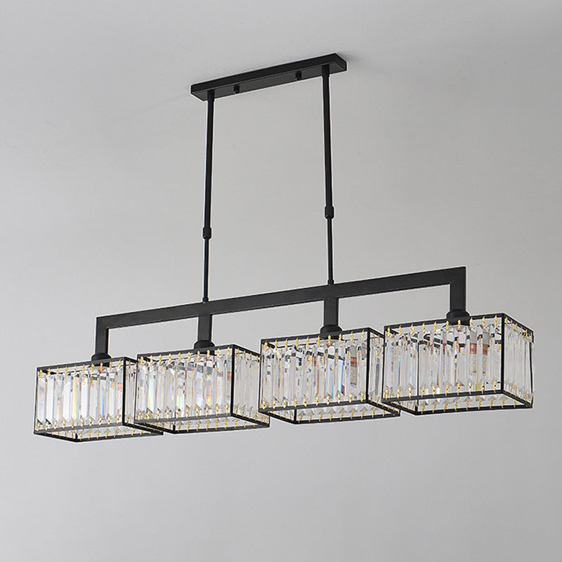 Modern Black/Golden Kitchen Island Lighting Rectangle Pendant Ceiling Lights