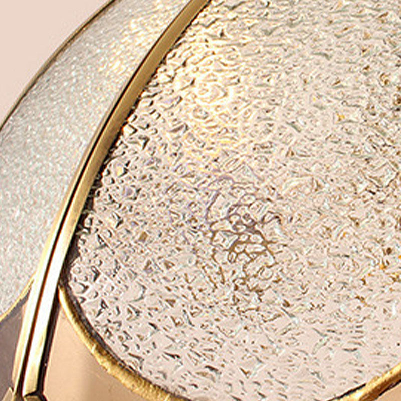 Gold 3 Heads Chandelier Light Colonialism Bubble Glass Saint-Jacques Éclairage suspendu pour salle à manger
