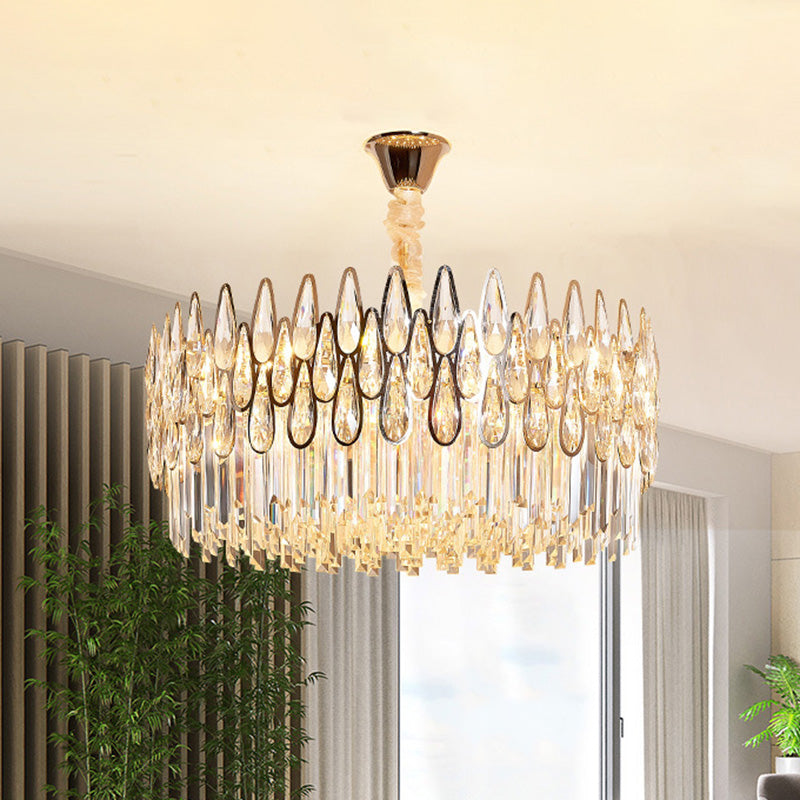7 têtes tambour lustre pendentif éclair