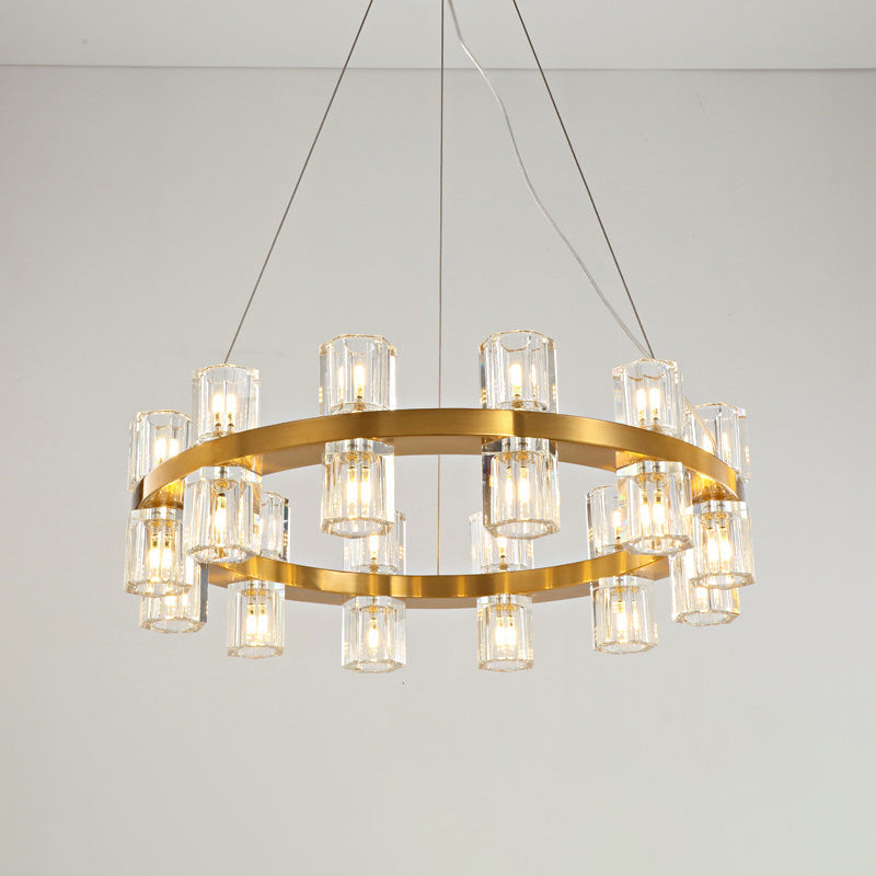 ANILLA CRISTAL CRISTAL LIGHTA CHEXTURA POSTMODERNOS 24 CABEZAS Capante de dormitorio Candelier en oro