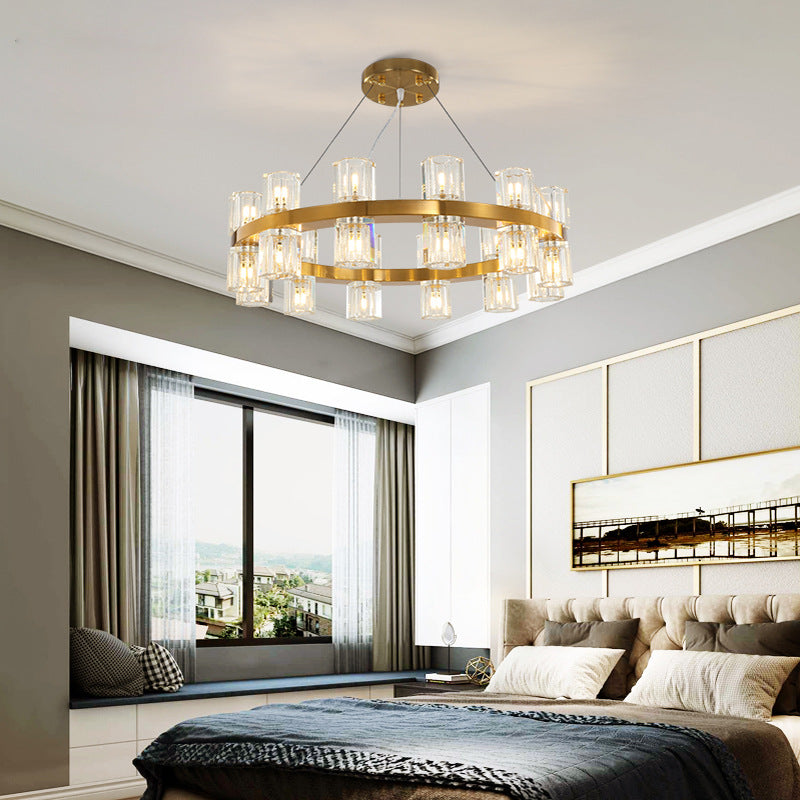 ANILLA CRISTAL CRISTAL LIGHTA CHEXTURA POSTMODERNOS 24 CABEZAS Capante de dormitorio Candelier en oro