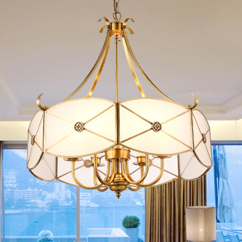 4 luci lampadario a sospensione a sospensione a sospensione a sospensione in vetro bianco per sala da pranzo