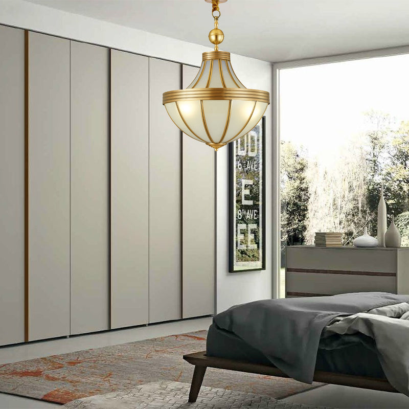 Lampada oro lampadario a sospensione a sospensione in vetro coloniale in vetro a sabbia a sabbia a 3 luci lampada sospensione sala da pranzo