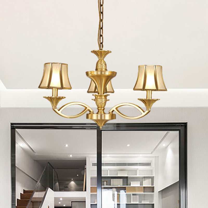 Lampada lampadario Gold Starburst Colony Metal 3/6/8 teste a sospensione Luce a soffitto con sfumatura di vetro glassata opale