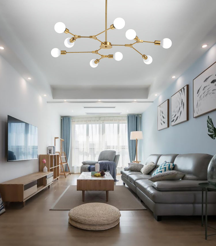 Modern Minimalist Style Branch Chandelier Lighting Fixtures Metal Chandelier for Living Room