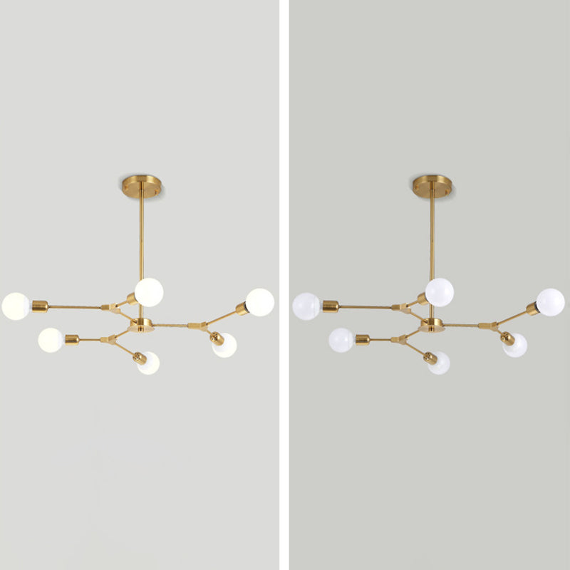 Modern Minimalist Style Branch Chandelier Lighting Fixtures Metal Chandelier for Living Room