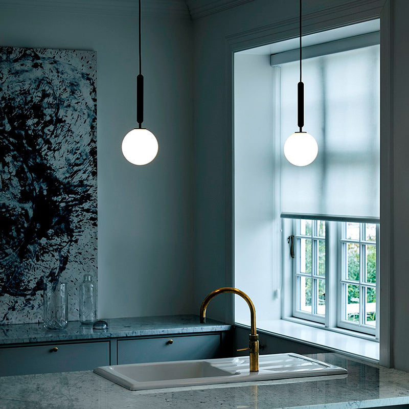 Bolvormig glazen plafond hanglamp moderne minimalistische 1 lichthangende lamp voor woonkamer