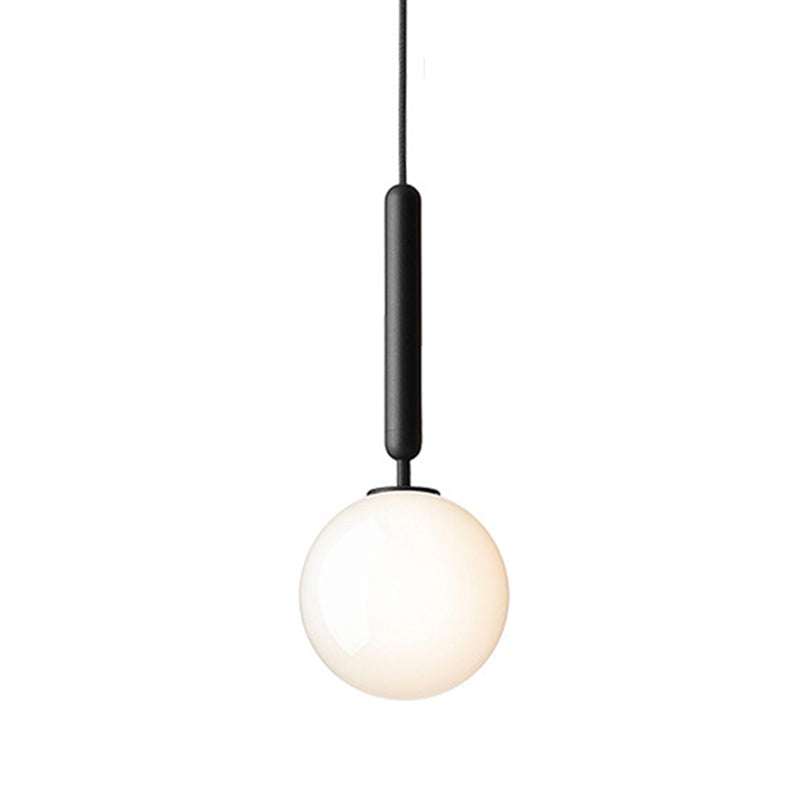 Spherical Glass Ceiling Pendant Lamp Modern Minimalist 1 Light Hanging Lamp for Living Room