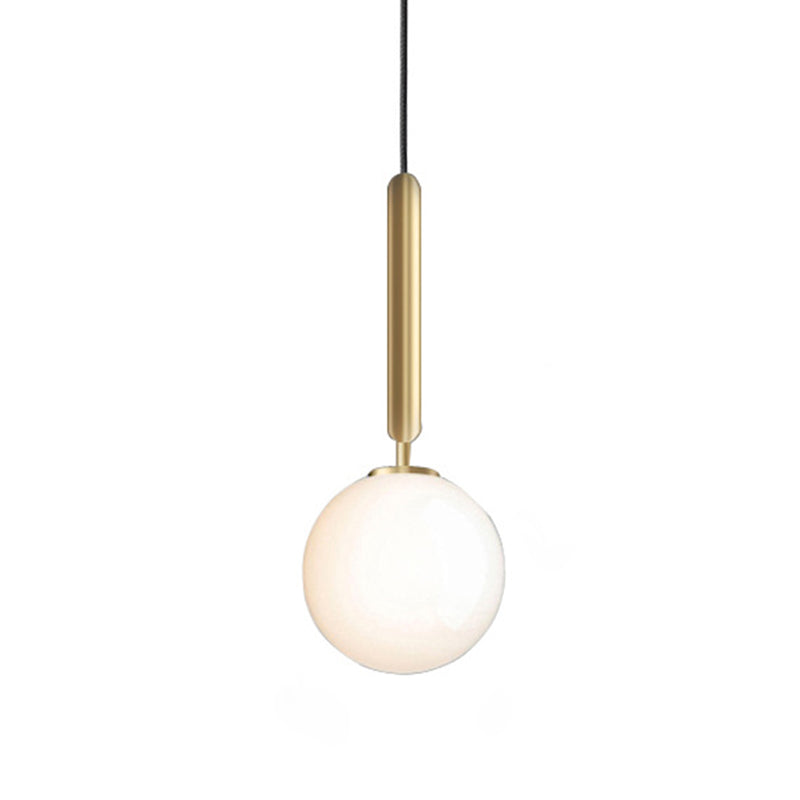 Spherical Glass Ceiling Pendant Lamp Modern Minimalist 1 Light Hanging Lamp for Living Room