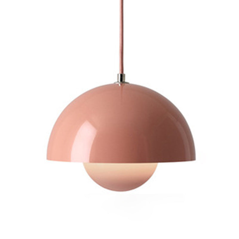 Modern Globe Pendant Ceiling Lights 1 Light Pendant with Stainless Steel Shade for Bedroom