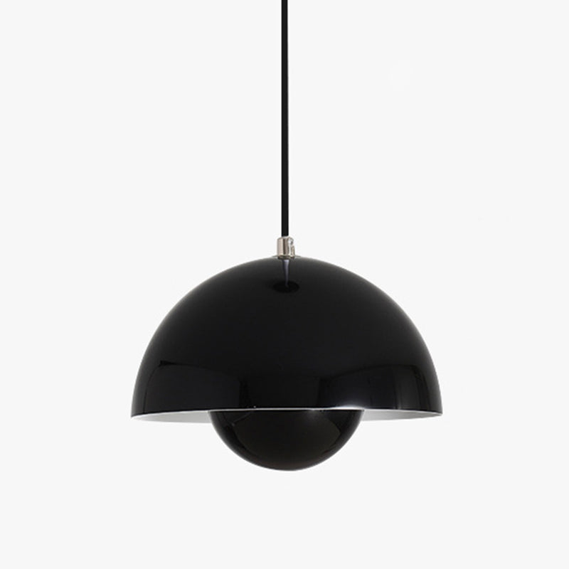 Modern Globe Pendant Ceiling Lights 1 Light Pendant with Stainless Steel Shade for Bedroom