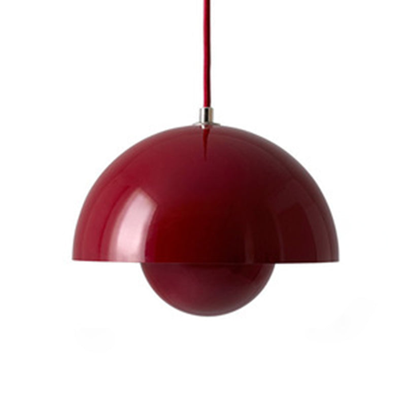 Modern Globe Pendant Ceiling Lights 1 Light Pendant with Stainless Steel Shade for Bedroom