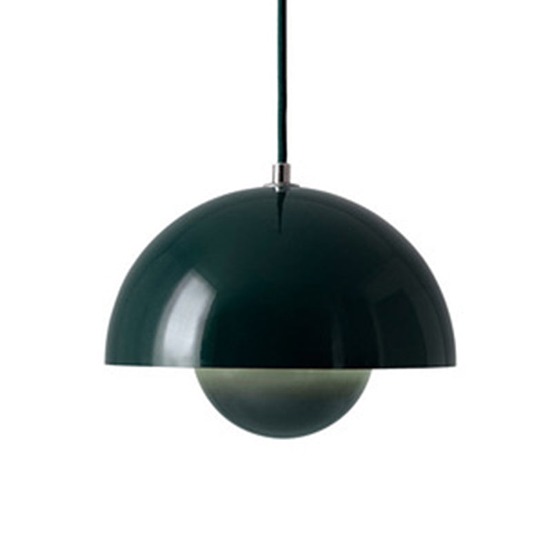 Modern Globe Pendant Ceiling Lights 1 Light Pendant with Stainless Steel Shade for Bedroom