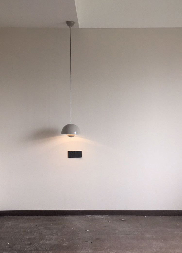 Modern Globe Pendant Ceiling Lights 1 Light Pendant with Stainless Steel Shade for Bedroom