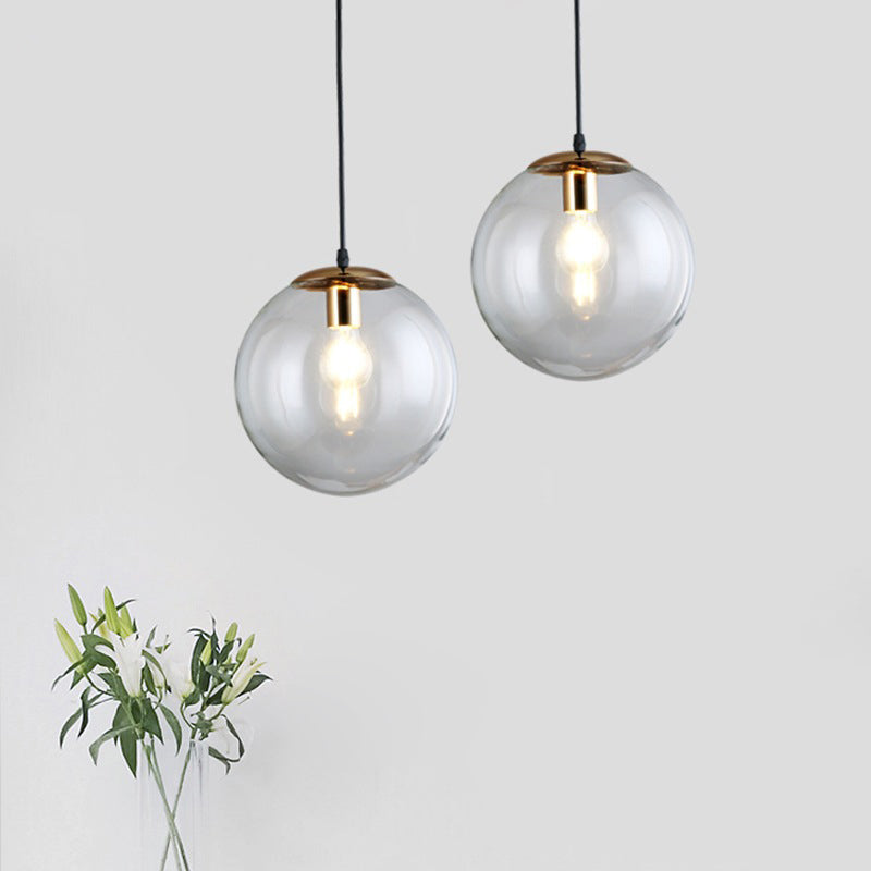 1 Light Spherical Pendant Lighting Modern simplicity Glass Pendant Ceiling Lights for Restaurant
