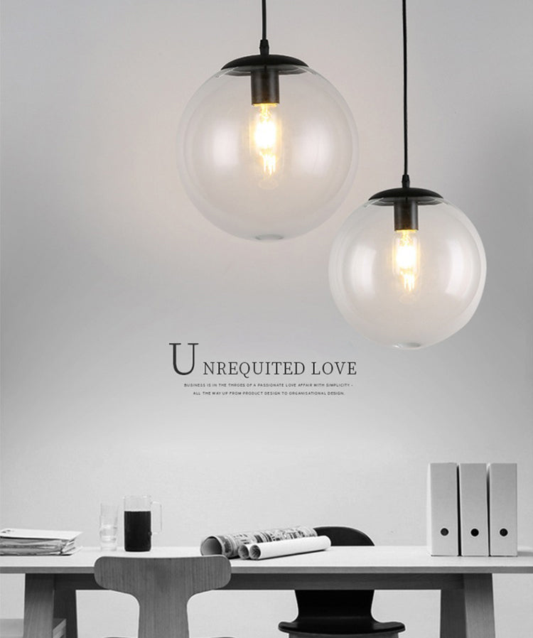 1 Light Spherical Pendant Lighting Modern simplicity Glass Pendant Ceiling Lights for Restaurant