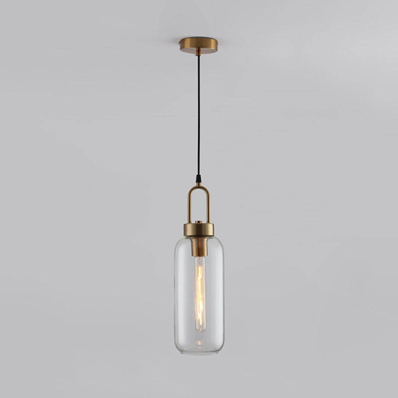 Modern Minimalist Gold Suspension Pendant  Glass 1 Light Coffee Shop Hanging Ceiling Light