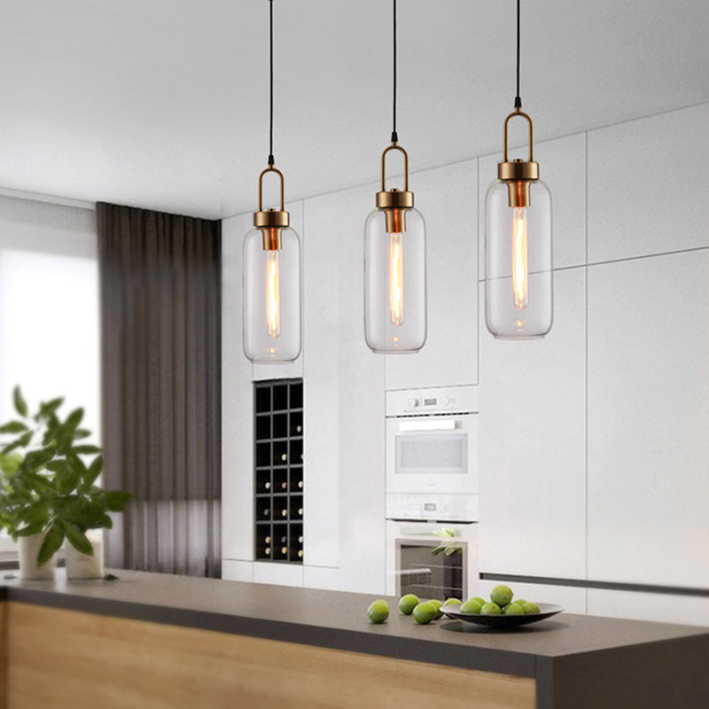 Modern Minimalist Gold Suspension Pendant  Glass 1 Light Coffee Shop Hanging Ceiling Light