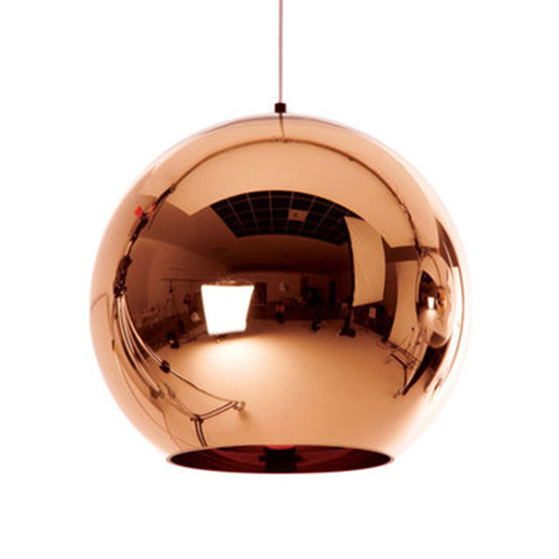Postmoderna de globo de vidrio espejo Postmoderno 1 cabezal de cobre para restaurante para restaurante