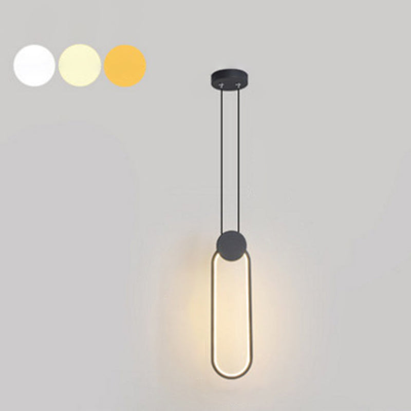 Moderne minimalistische Kabelhängehängehänge des Anhängers Metall Anhänger Licht im schwarzen Finish