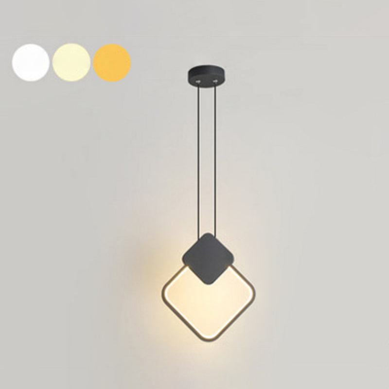 Modern Minimalist Style Cord Hung Hanging Pendant Lights Metal Pendant Light in Black Finish